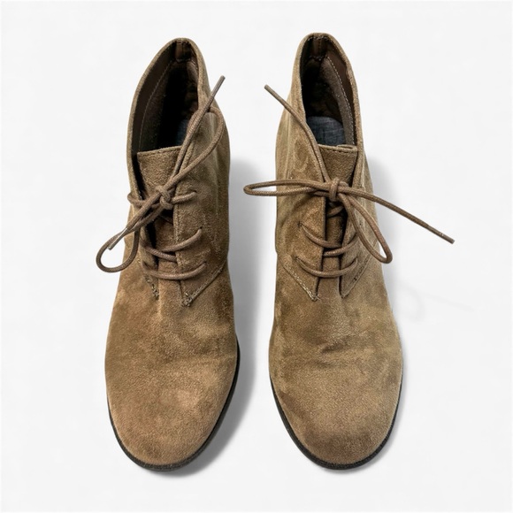 Dr. Scholl’s Tan Ankle Booties Women’s Size 7.5 Vegan Suede Lace Up - Picture 3 of 14